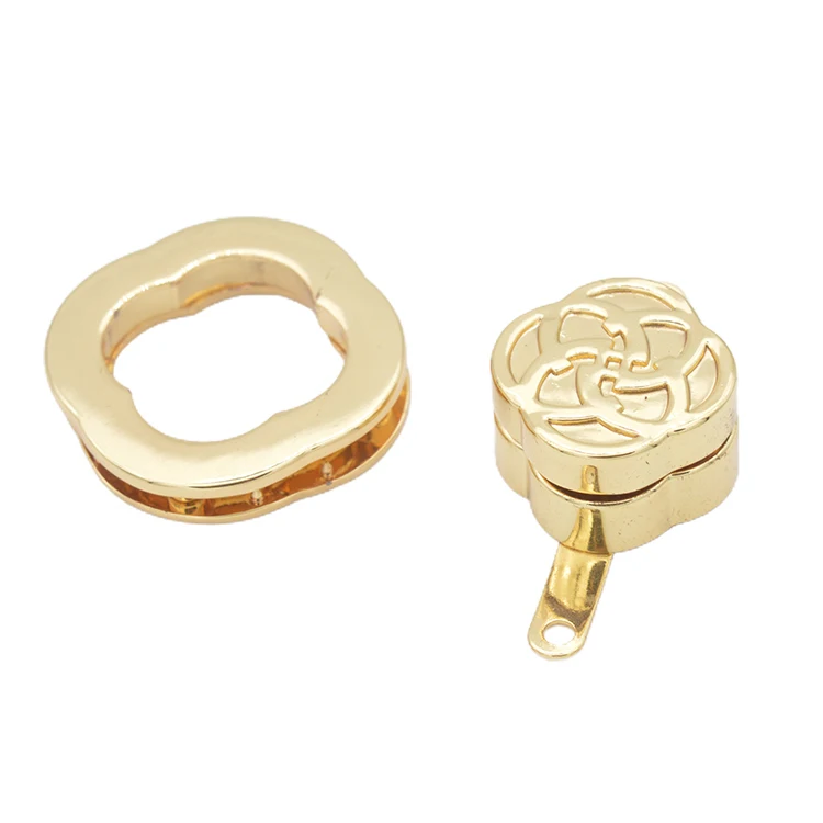 Light Gold Metal Accessories for Handbags Brass Clasp and Hook with Plating Technique Cute Resin Bag Strap for Luggage Use