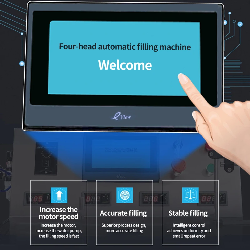 Swansoft Table Top Desktop Automatic Liquid Filling Machine 4 Heads with Conveyor Belt For Perfume Filling Machine Water Filler