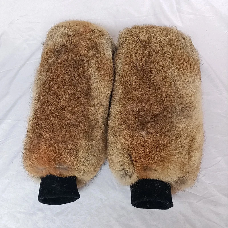 HSPL 2024 Fashion Hot Sale Genuine Rabbit Fur Full Pelt Leg Warmer Women in winter Warm Winter Female Knee Pads Knee Brace