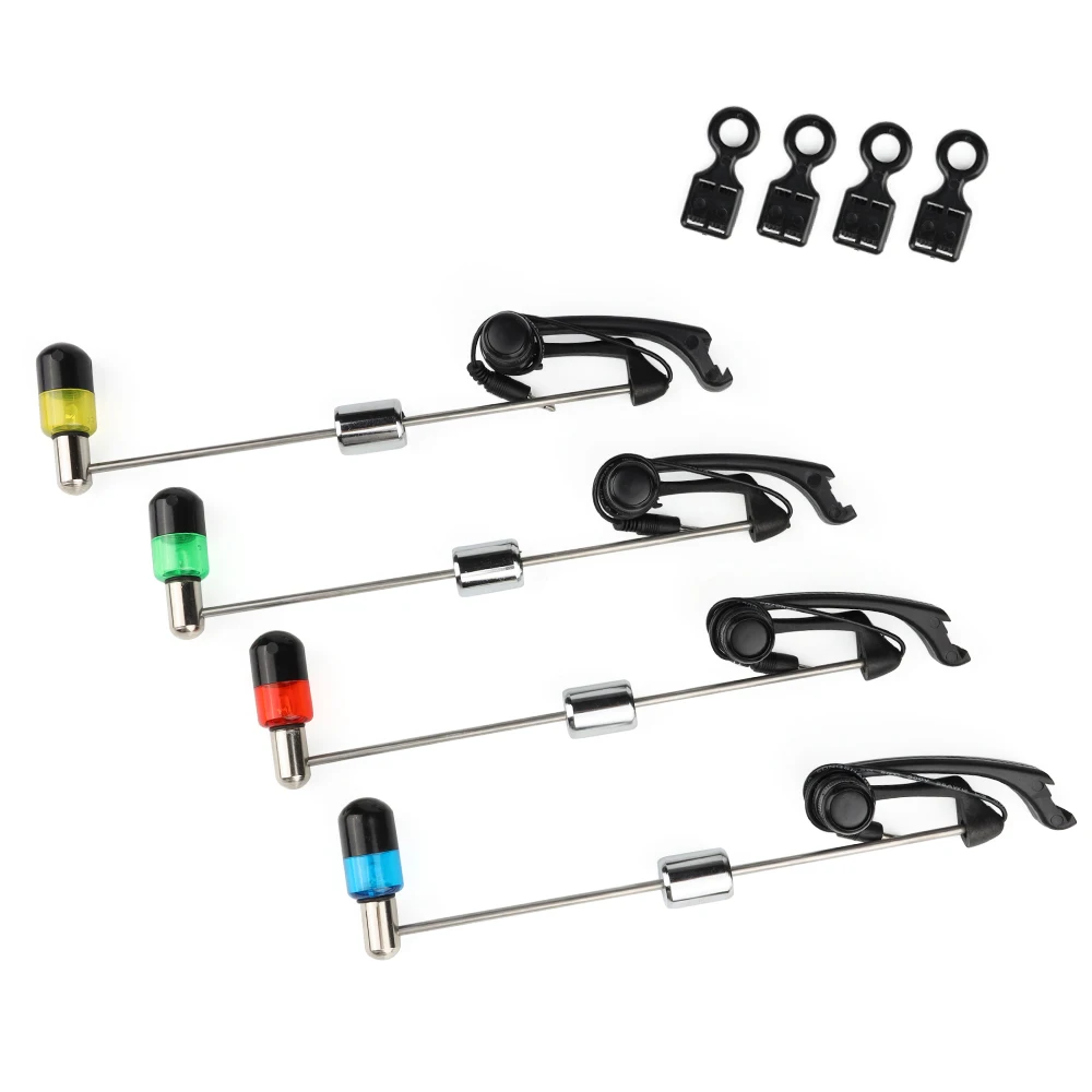 W.P.E 4pcs/set Carp Fishing Swinger Multicolor Indicator Carp Fishing Alarm Hanging Sensor LED Carp Fishing Tackle Accessories