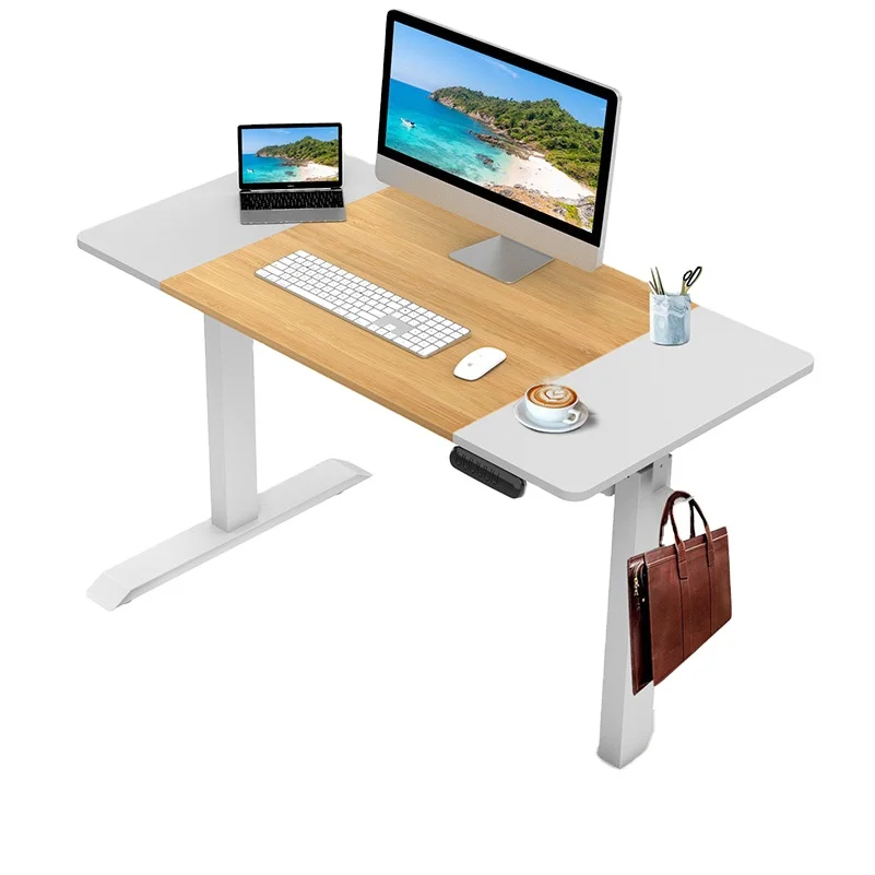 wholesale white rustic brown desktop available sit stand lift table standing desk eu hydraulic lift table office desk