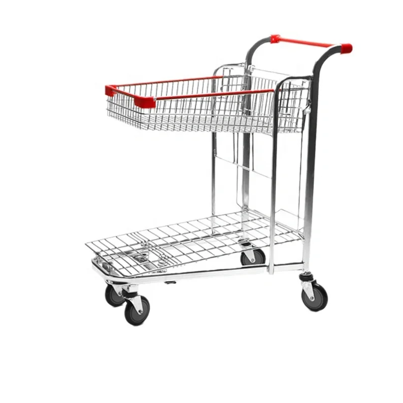 awesome heavy duty awesome Handle Warehouse Trolley with Foldable Platform