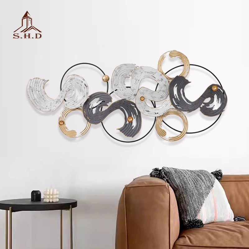 Factory Direct Sales Modern Light Luxury Style Living Room Wall Decoration Geometry 3D Wall Art Hanging For Home Decor