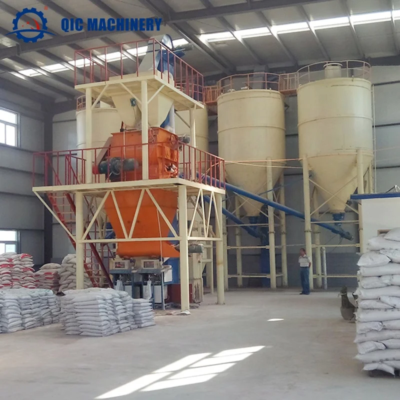 Ceramic Tiles Manufacturing Line Dry Mortar Mixing Complete Production Tile Adhesive Plant