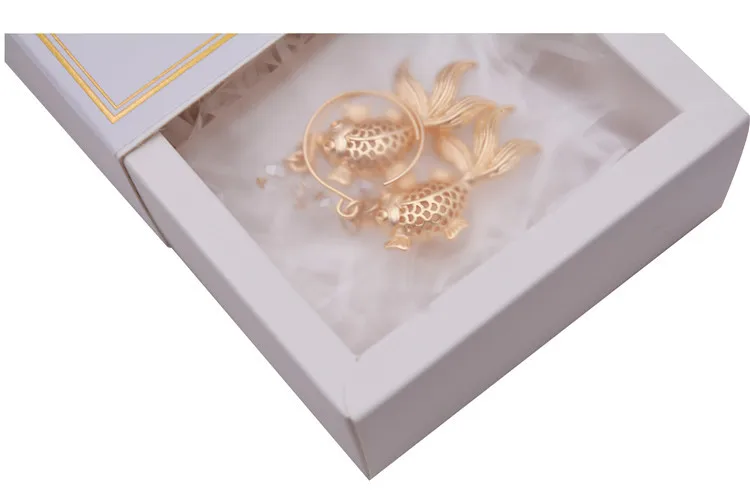 Wholesale Custom White Drawer Design Gold Foil Logo Kraft Paper Jewelry Ring Necklace Bracelet Packaging Box
