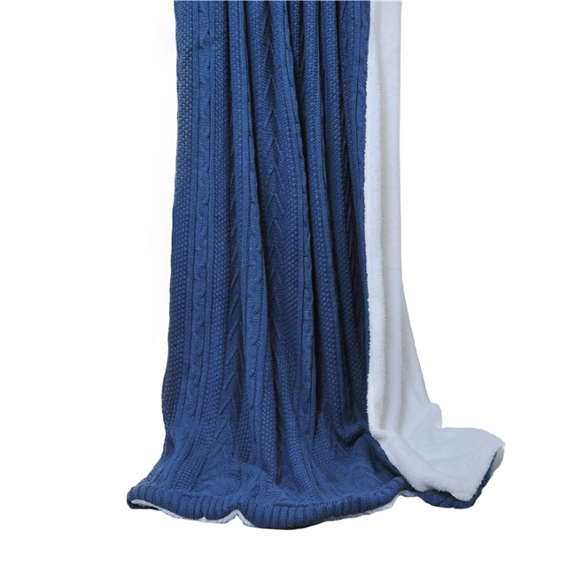Полиэстер 120x150 трикотажное синее флисовое плотное одеяло для зимы 2 слоя