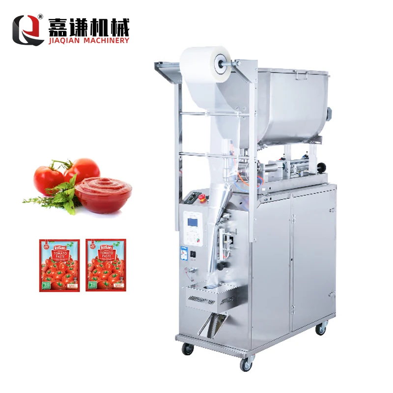 Automatic mustard oil liquid honey packaging machine with stirrer shampoo sachet ketchup tomato paste packing machine
