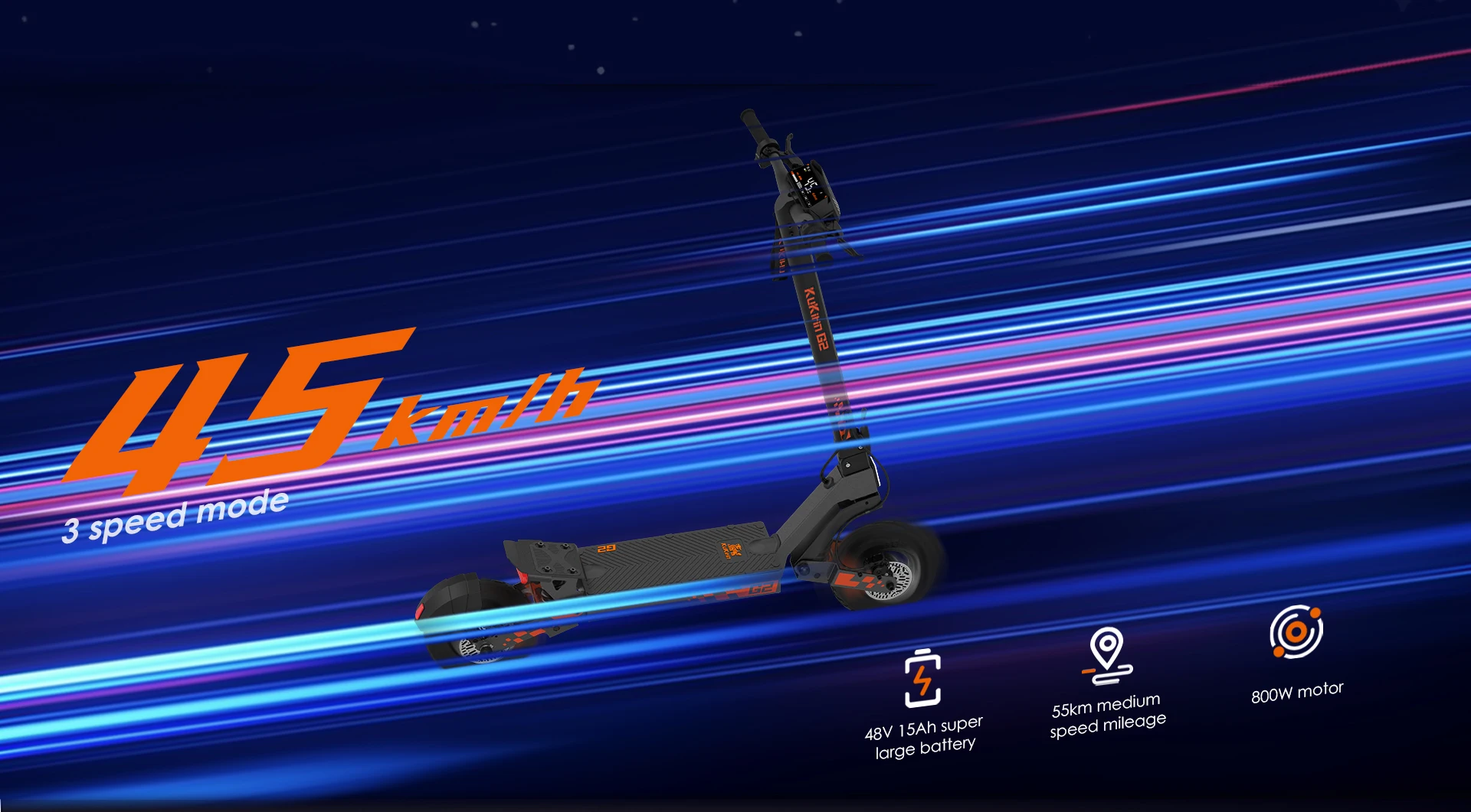 Прямая поставка товаров 2024 модный аккумулятор емкостью 15ah Kukirin G2 черный Электрический скутер оптом