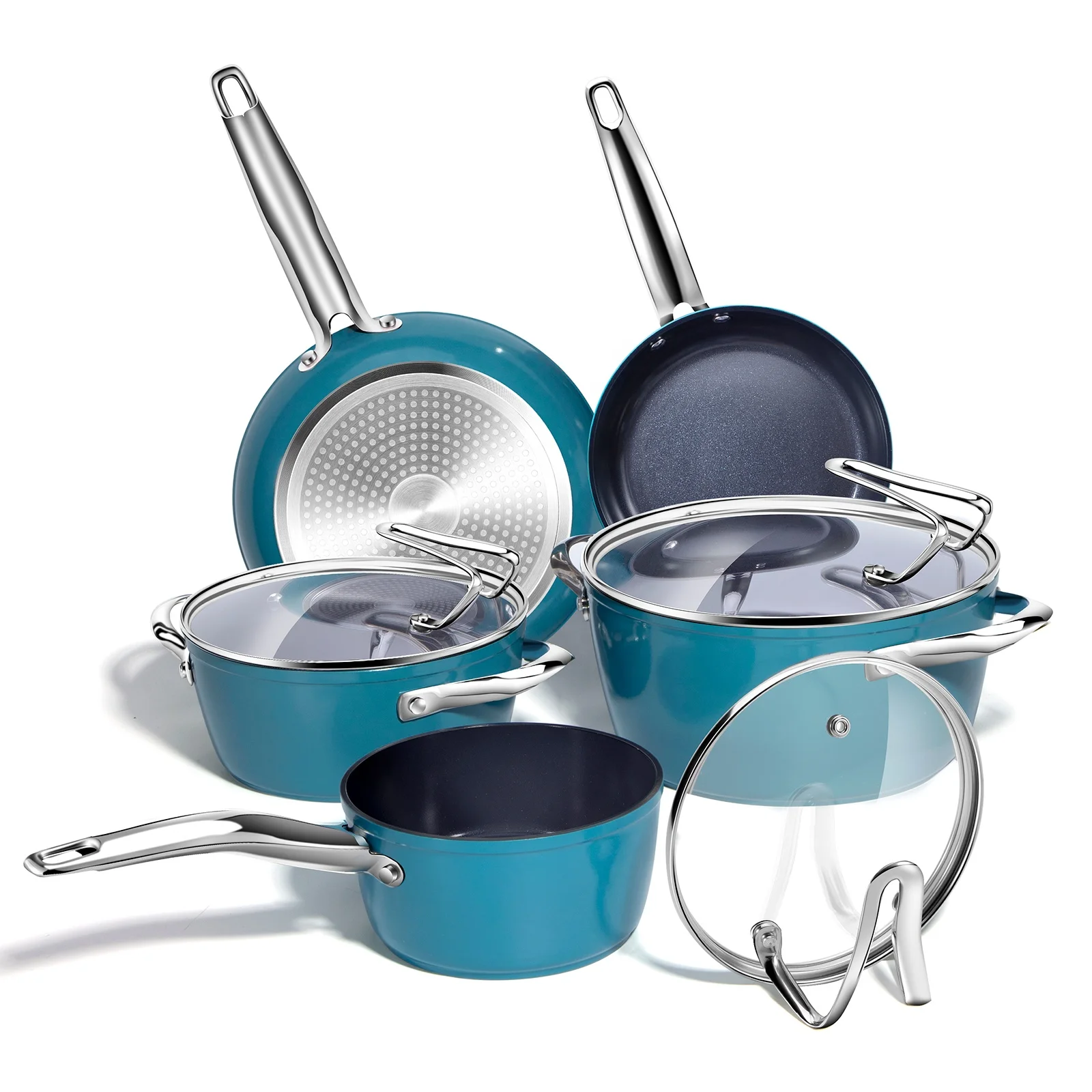 Factory Wholesale  Kitchen Aluminium Stock Pot ustensiles de cuisine Casserole Pan Set Non Stick Cookware Sets