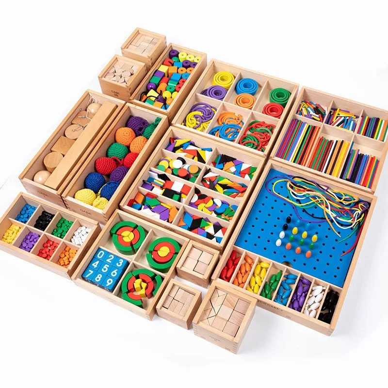 15 Pcs Wooden Montessori Toy For Child Preschool Teaching Resources Educational Toy Set