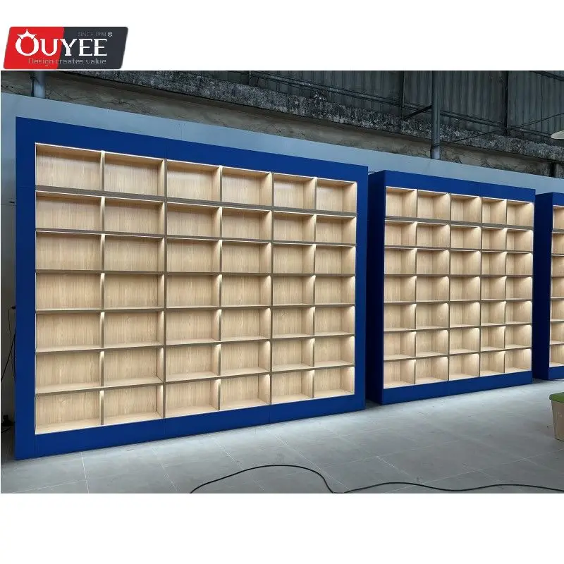 High End Library Room Decoration Furniture Book Store Display Rack Book Shelves Wooden Library Furniture Wood Library Bookshelf