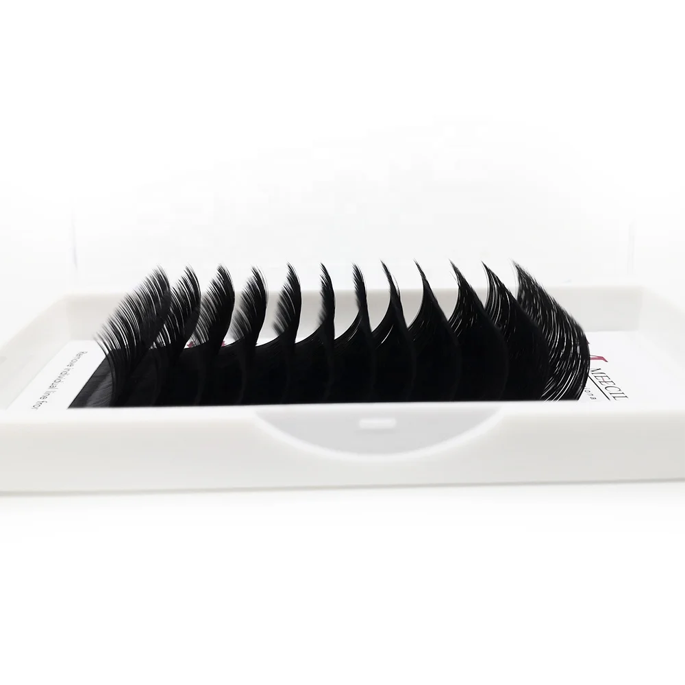 Fluffy velvet black volume lashes with flick 3D fast fanning volumelashes and lash extension eyelashes