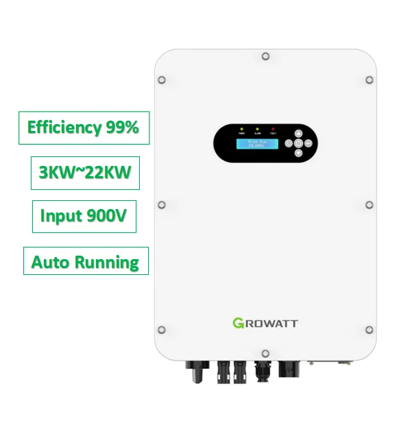 Высококачественный инвертор Growatt для насоса глубокой скважины с широким напряжением постоянного тока, 900 в, выход 380 В