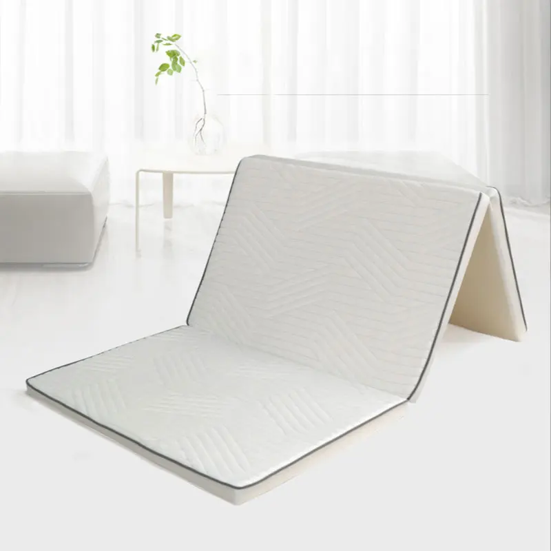 Home foldable mattress Single student dormitory high elastic sponge cushion collapse rice three fold mattress
