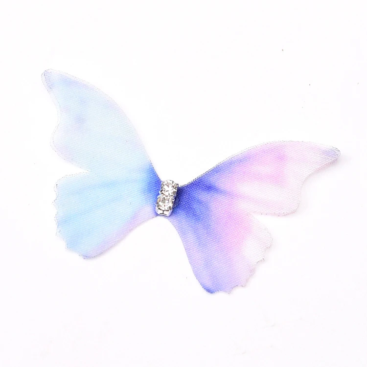 4CM Width Colorful Rhinestones Printed Tulle Butterfly DIY Garment Wedding Dress Hair Accessories Sewing Material Lace Trim