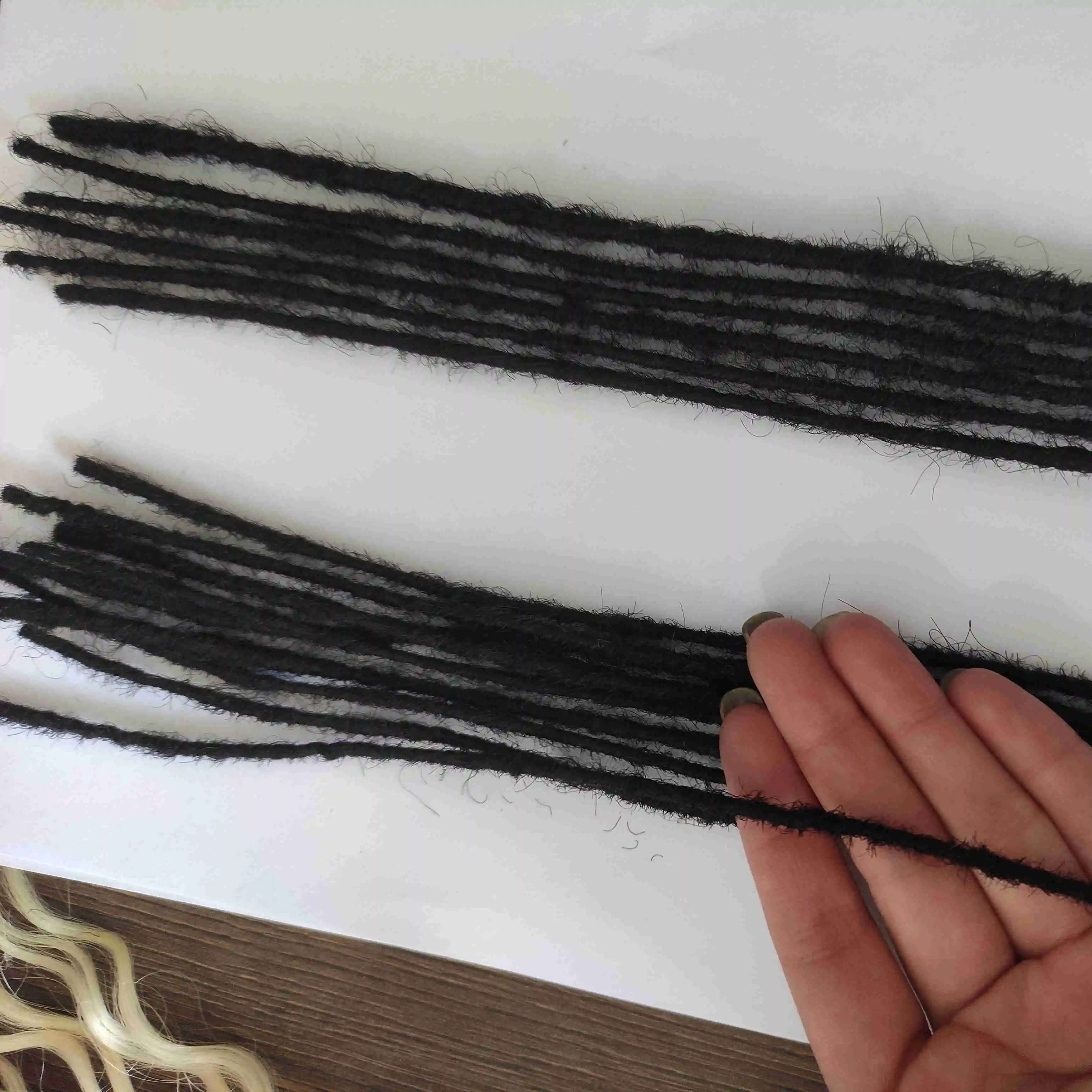 100% human Handmade Permanent Hook Micro Dreadlocks Hair Extension Dread locks  Afro Kinky Curly 0.1cm for black men