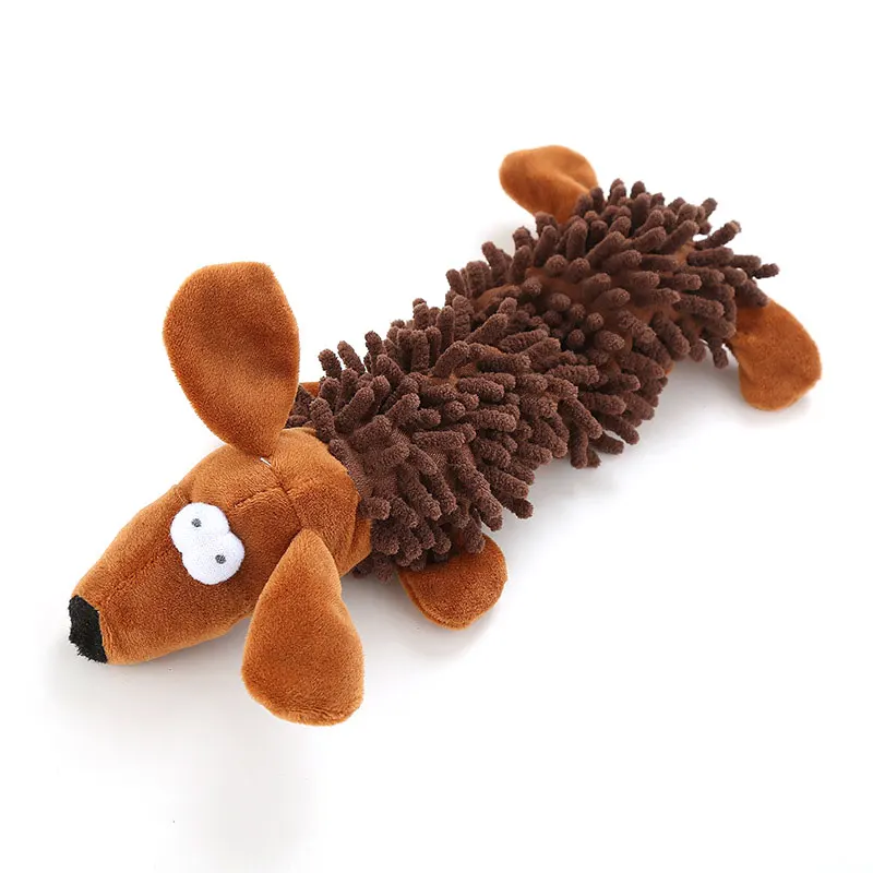 Durable low price 6 animal shapes squeaky bite dog plush toys