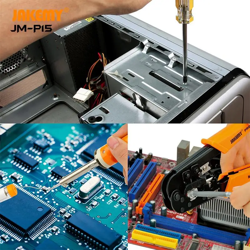  JM-P15 Wholesale Electricians Network Screwdriver DIY Repair Tool Set Electrical Kit Soldering