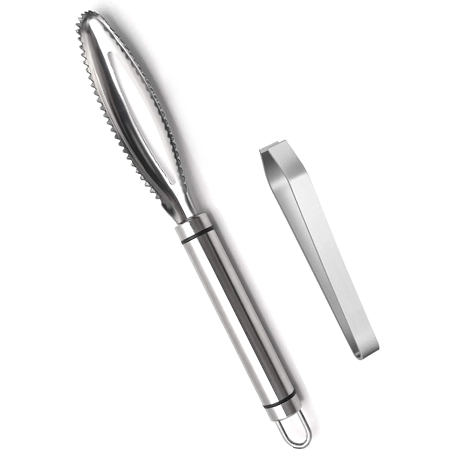 Sawtooth Stainless Steel Fish Scale Removing Fish Skin Scale Peeler With Bone Tweezers