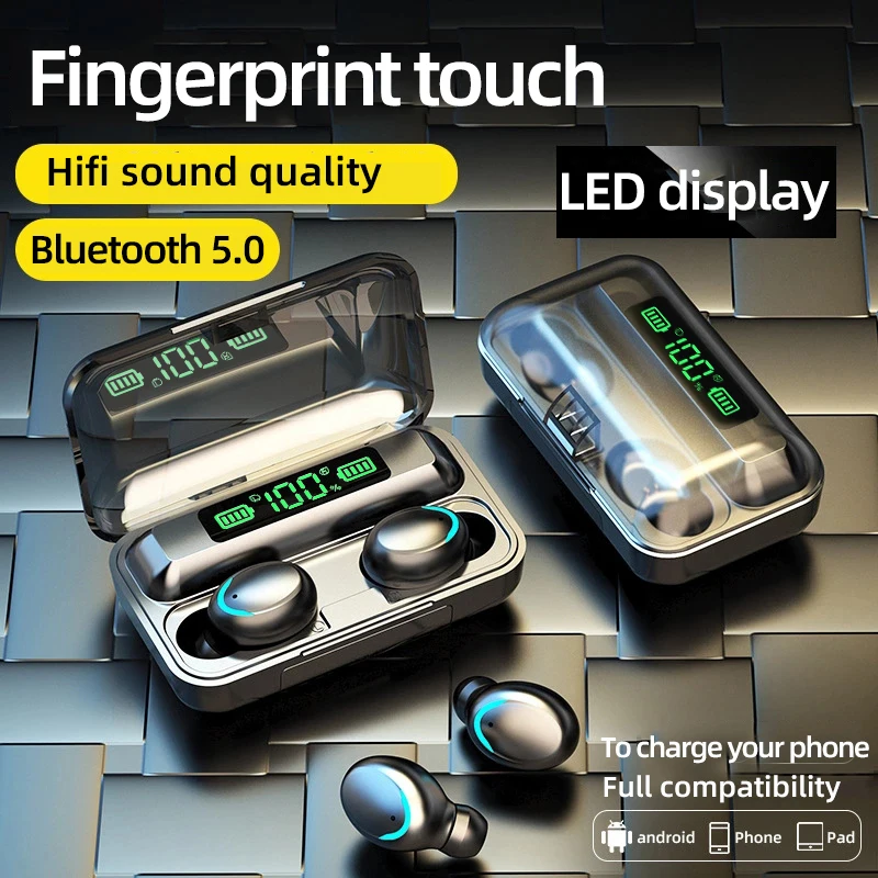 LED Display Audifonos inalabricos earbuds wireless headphones noise cancelation Cordless F9 tw Earphone for iphone