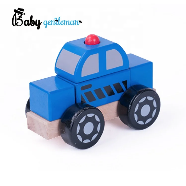 2023 Top sale playing wooden police car toy mini vehicle model for kids Z04434A