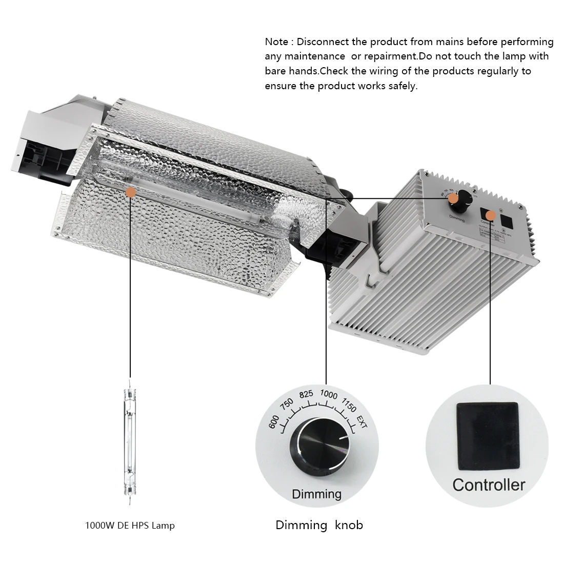 Canada In Stock Free Shipping HID HPS Grow Light ETL Greenhouse 160000lm 1000 Watt HPS Grow Light Hid Kit Lamps For Plants