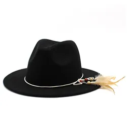 Custom blank fedora hats 60 color available brown felts fedora hats with feather