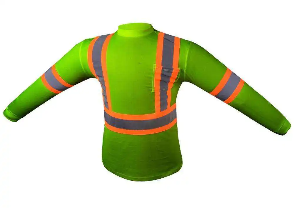 Custom High Visibility Work Safety Reflective Construction Long Sleeve Shirt Safety Clothing