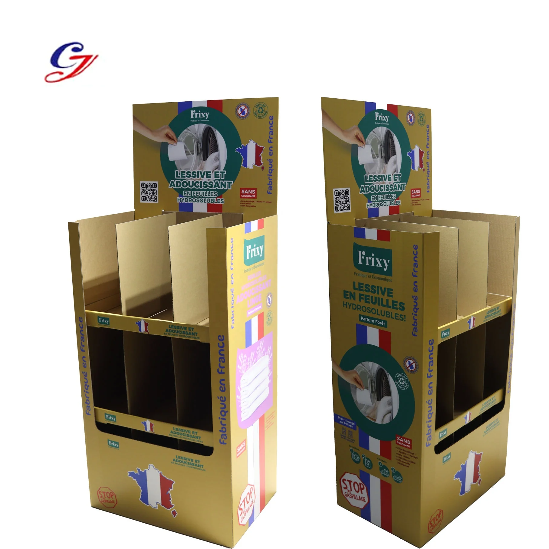 CYJ LOGO Customize FSDU POP Up Retail 3D Cardboard Display Corrugated FoShan Paper Corrugated Hang Bag Display Rack For Dog Food