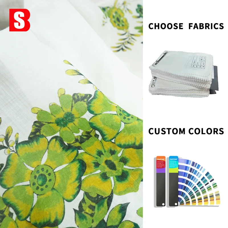 Custom 70gsm lightweight 100% Linen Ramie Printed For Dress Shirt Curtains Bedding Garments Home Textiles for Boys and Girls