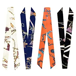 Custom 100% Twill SatinScarf Scrunchies for Women Handbag Hand Ribbon Hair Ribbon