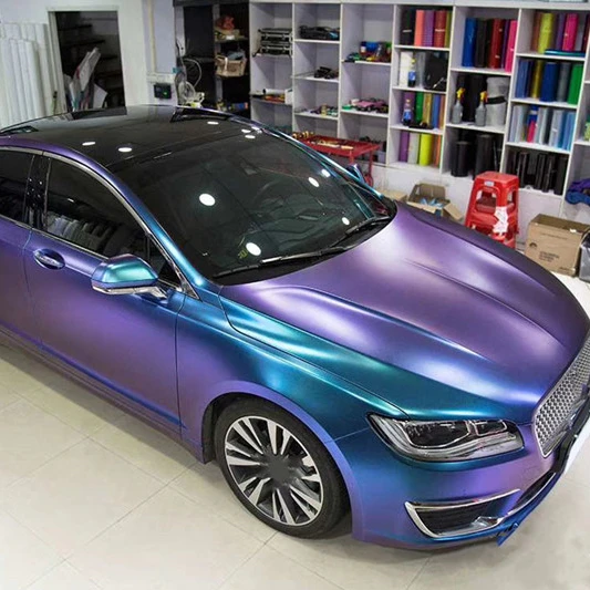 Матовая виниловая пленка хамелеон для автомобиля и велосипеда, от синего до фиолетового цвета