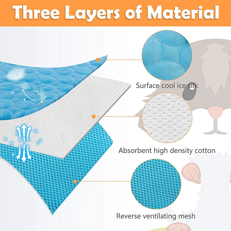 Breathable Guinea Pig Cage Liners Rabbit Chinchilla HedgehogsSummer Small Animal Cooling Mat