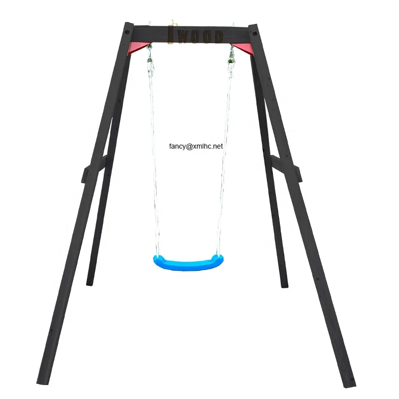 wooden kids swing set with a seat weights black blue yellow red customized color