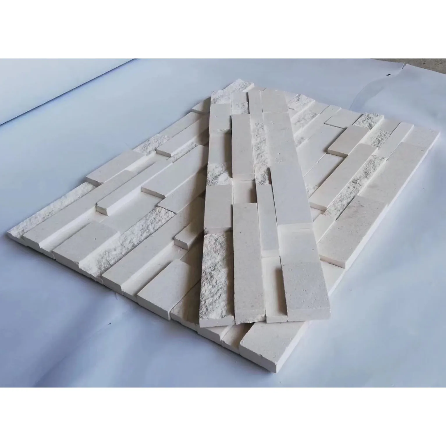White Natural Quartz Slate Tiles For Outdoor Culture Wall Tiles Stone Rectangle Shaped