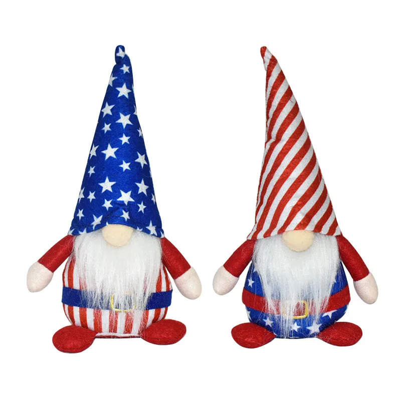 American Independence Day  faceless dolls with stuffed gnomes patriotic party decoration 4th of july