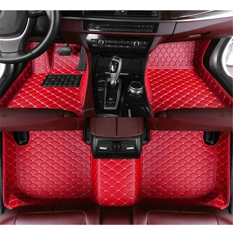 Luxury leather car floor mats custom wholesale waterproof diamond car mats for 95% Sedan SUV