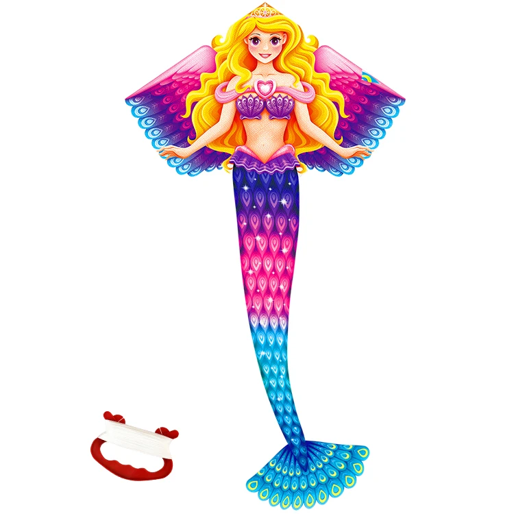 OEM/ODM New Design Easy to Fly Kite for Kids, Luxury Beach Trip Single Line Mermaid Kite for Sale