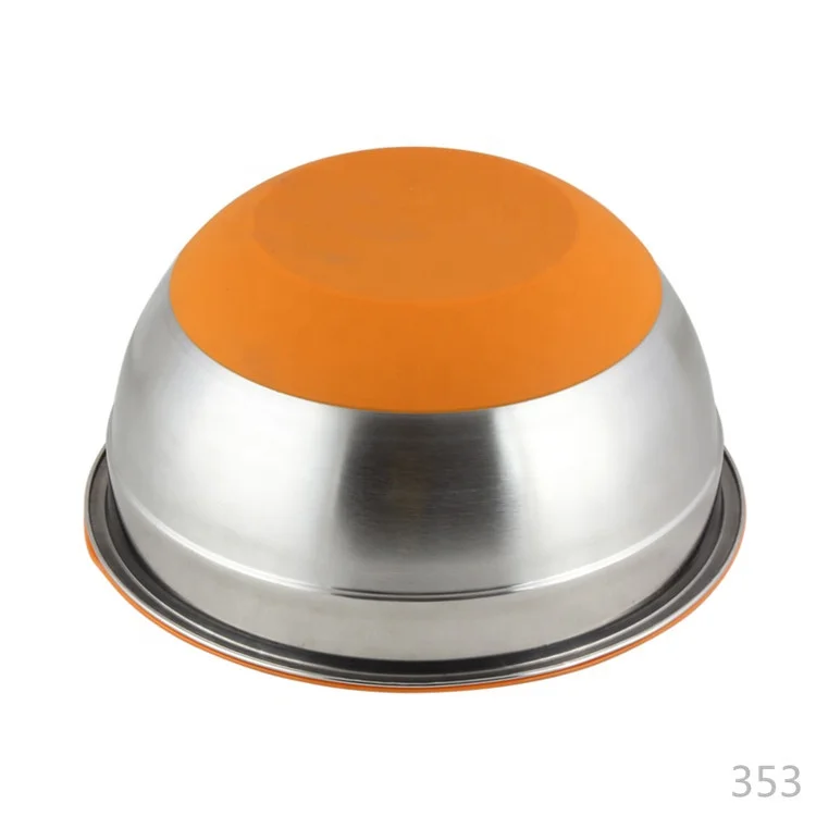 Stainless Steel Gasket Seal Container Steel Mixing Bowl With Lid Steel Air Tight Bowl With Lid And Silicon Base