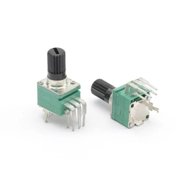 9mm plastic 18 knurle shaft horizontal with bracket dual exponential precision  rotary potentiometer