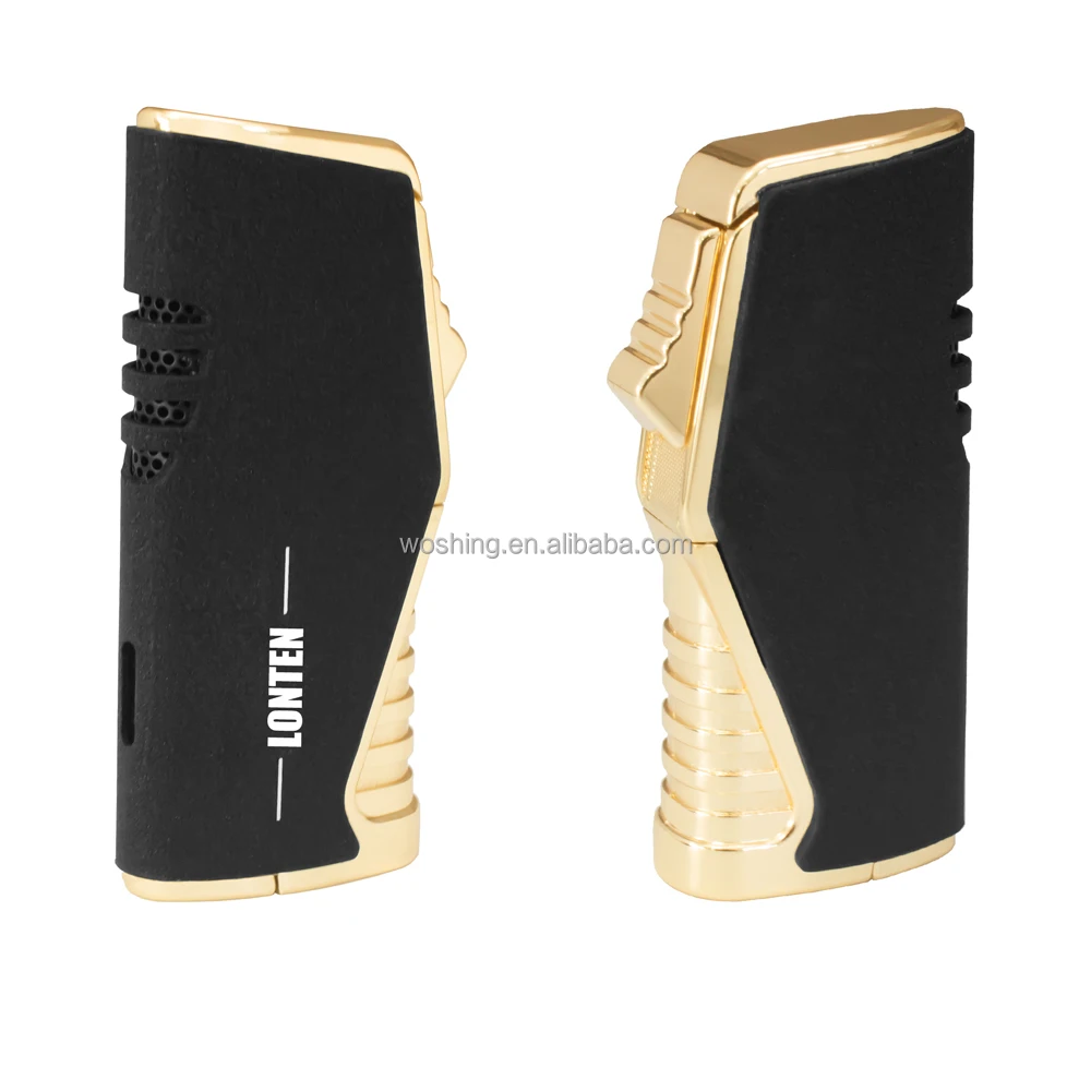 Colorful Custom logo Gas jet Torch Lighter cigar smoking accessories Inflatable Cigar Lighter