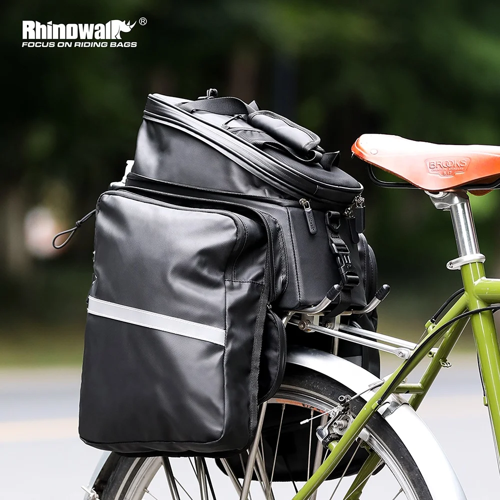 Rhinowalk Bike Trunk bag with expandable High Quality Outdoor Durable Bicycle Pannier Rear Rack Storage Bag