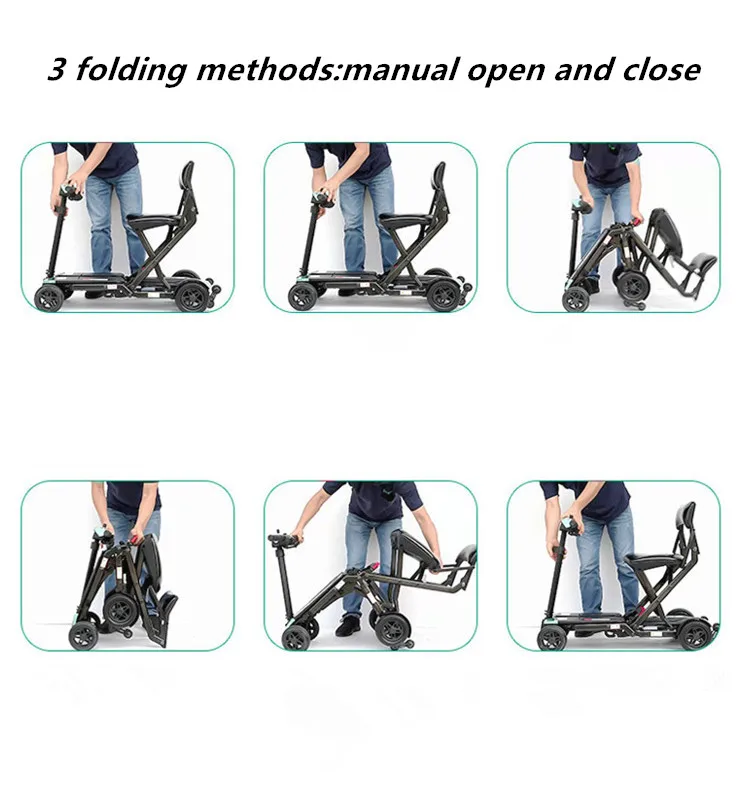 CE Standard New Design Automatic 4 Wheels Folding Electric Mobility Scooter elderly