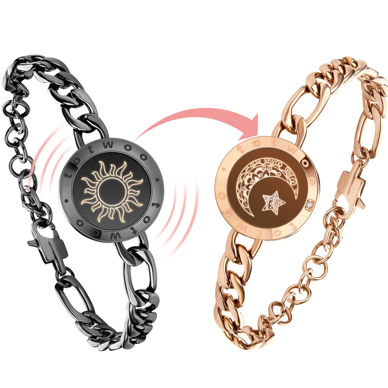 TOTWOO Sun & Moon Figaro цепочка модные умные ювелирные изделия на большие расстояния сенсорные браслеты для пар с Bluetooth