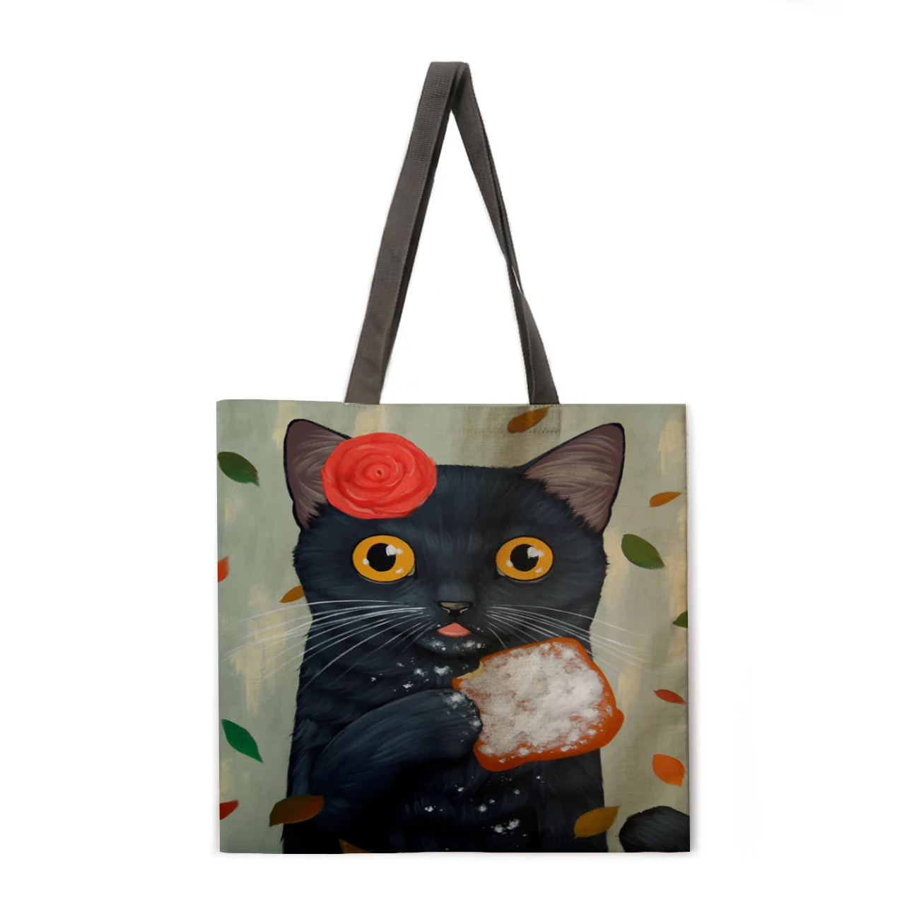 Wholesale Lady Hand Reusable Shopping Bag Greedy Cat Series Printed Casual Travel Bag