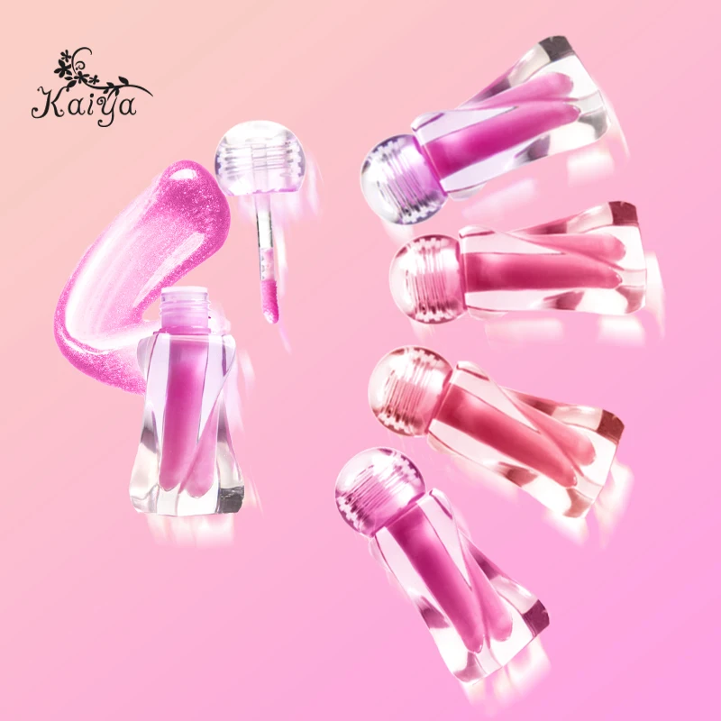 OEM Magic Natural Hydrating PH Color Changing Lip Tint Oil Stain Plumper Wholesale Moisturizing Unique Twist Tube Shape Lip Oil