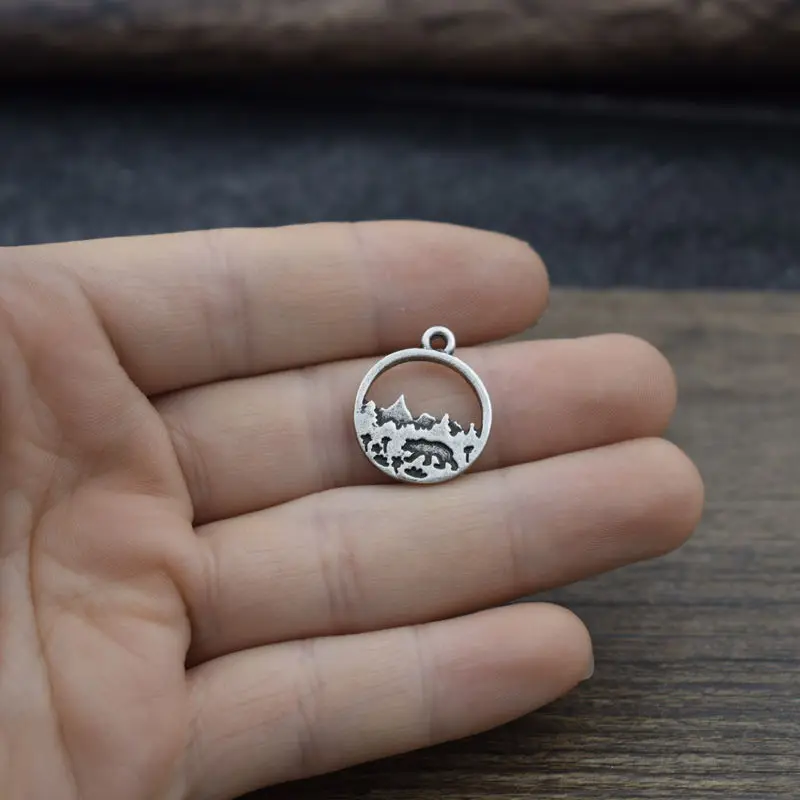 Wholesale Mountain Forest Beer Charms Natural Scenery Jewelry Pendant Accessories