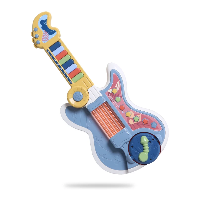 
In stock Kids plastic model music toy battery operated electronic music instruments guitar toys 