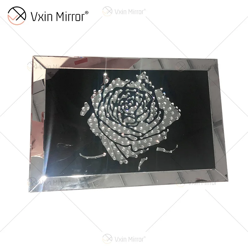 Vxin WXMA-28 домашнего декора стеклянных рамы зеркальные розово-wall Art с украшением в виде кристаллов фарфор роспись зеркало стены искусства