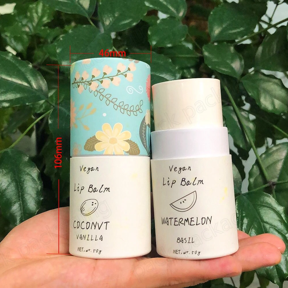 Round Deodorant Container 50g Customized Aluminum Free Cardboard Paper Tube Deodorant Stick Packaging For Body Deodorant